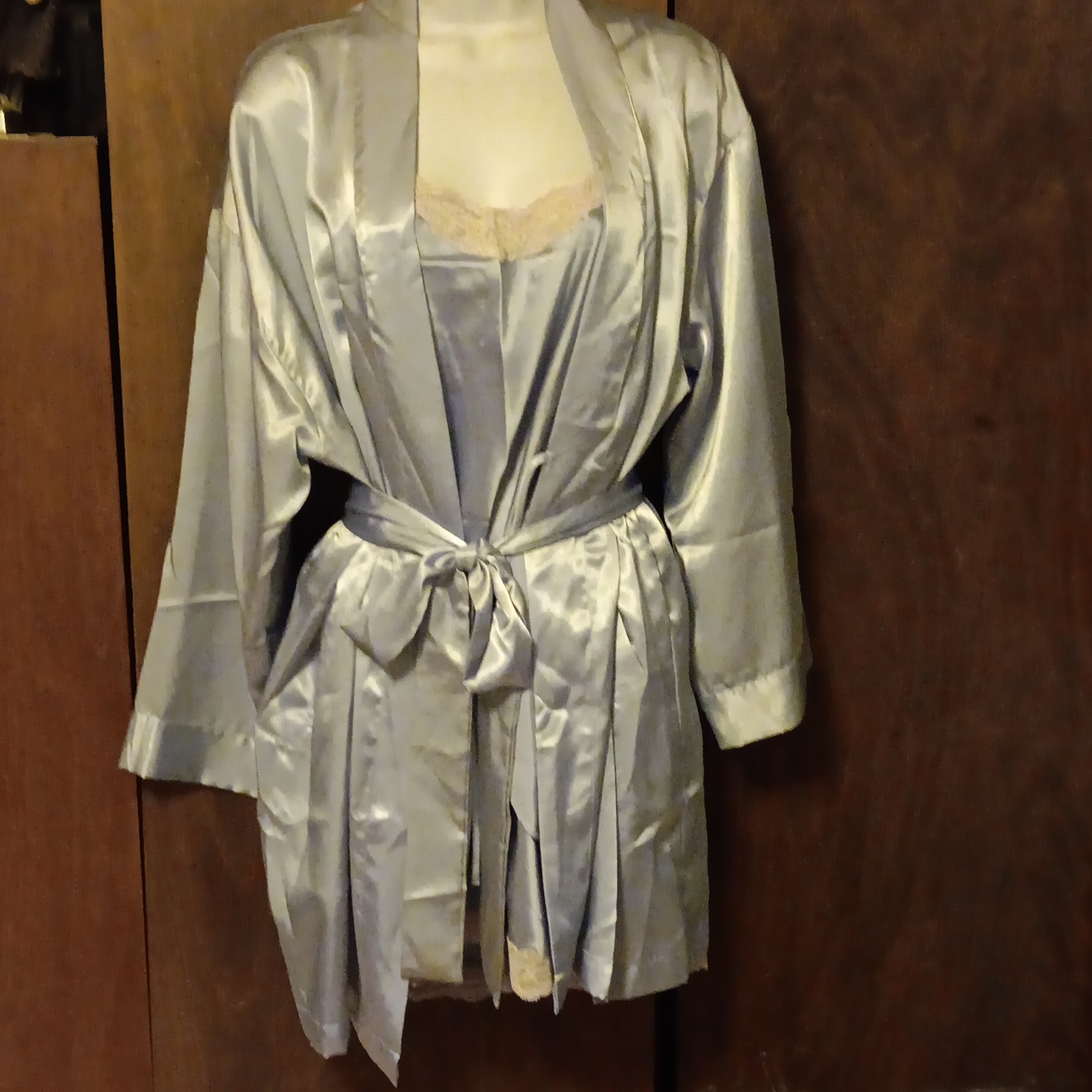 Nwt Victoria Secrets Baby Blue Cami And Robe Large